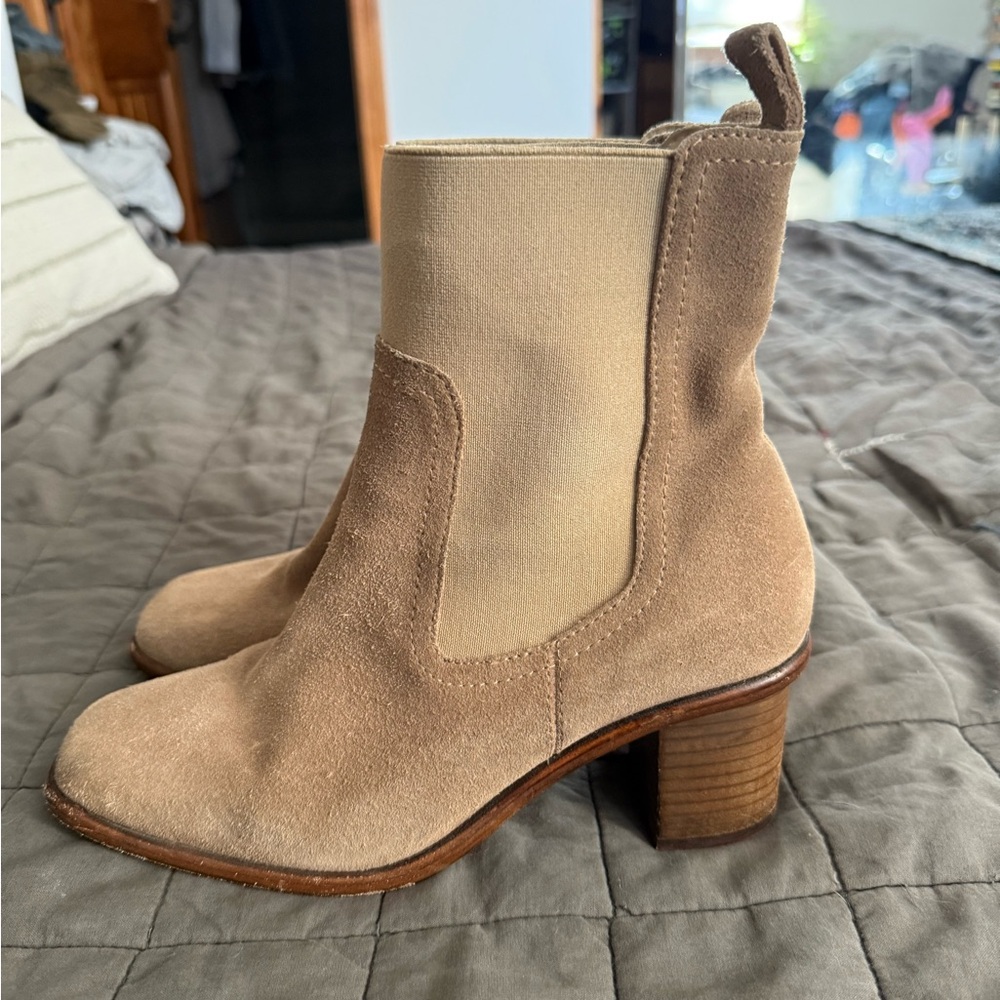 Patina by Portland Leather Goods Tan Suede Ankle Booties - Picture 2 of 5